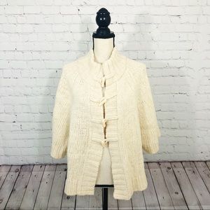 LOFT Cream Cardigan Sweater Size L